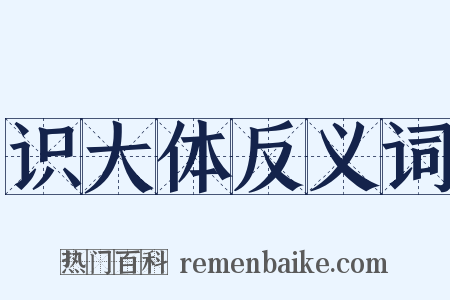 识大体反义词是什么意思的图片